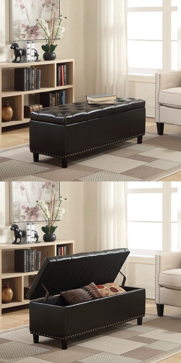 30 Beautiful Ottoman Coffee Tables To, Black Leather Ottoman Coffee Table With Storage