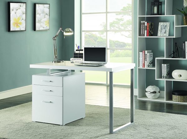 50 Modern Home Office Desks For Your, Modern White Desks With Drawers