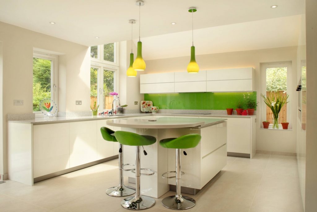green and yellow kitchen | Interior Design Ideas