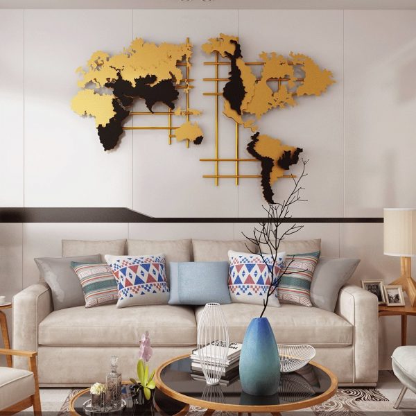 Metal Flower Wall Decor 3D Art Sculpture Gold Modern Living Room Hallway Bedroom 