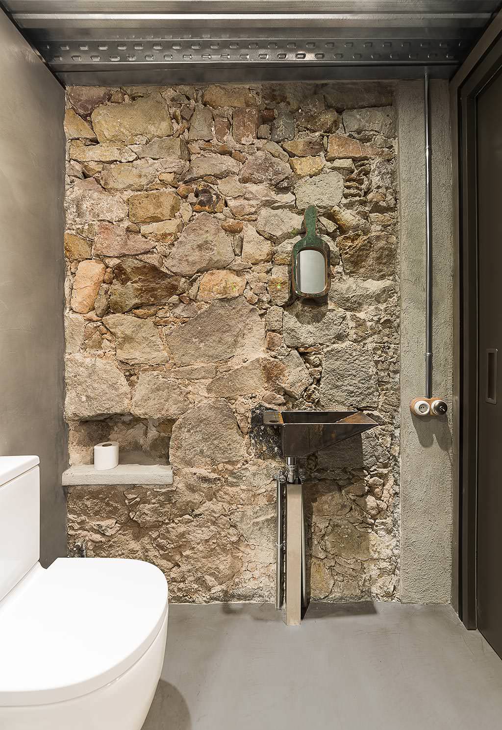 51 Industrial Style Bathrooms Plus, Industrial Floating Shelves Bathroom Designs 2018