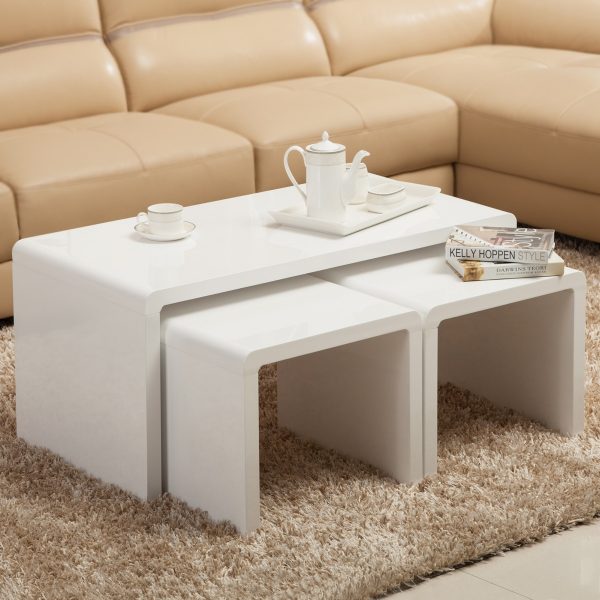 41 Nesting Coffee Tables That Save, 3 Piece Coffee Table Set White