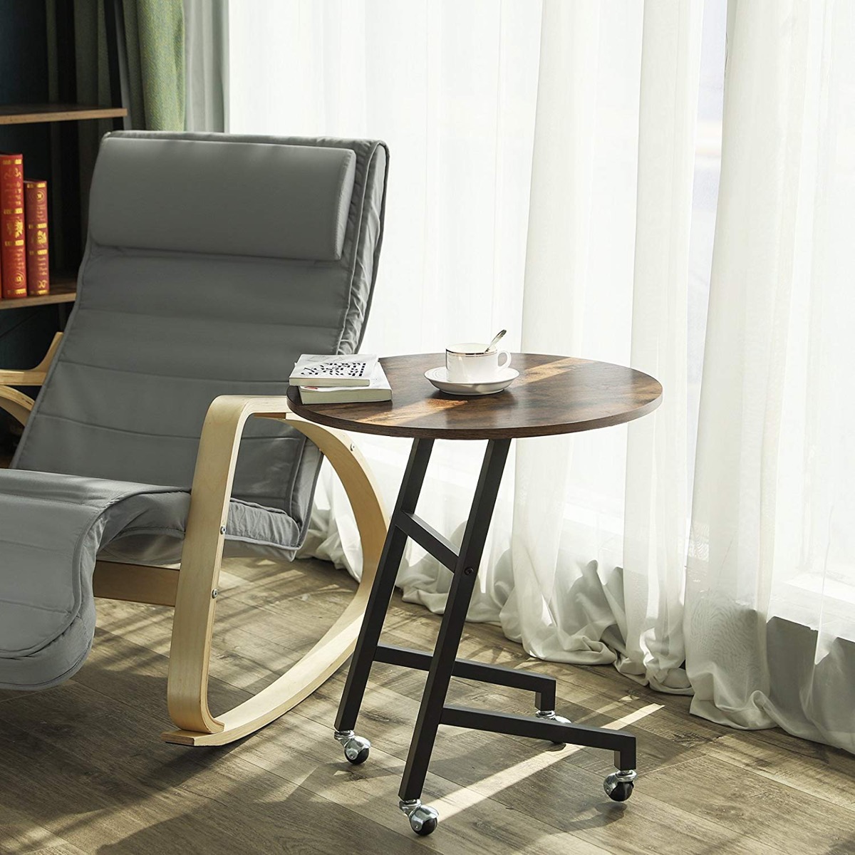Wheels Round Rolling Table, Small Round Table On Wheels