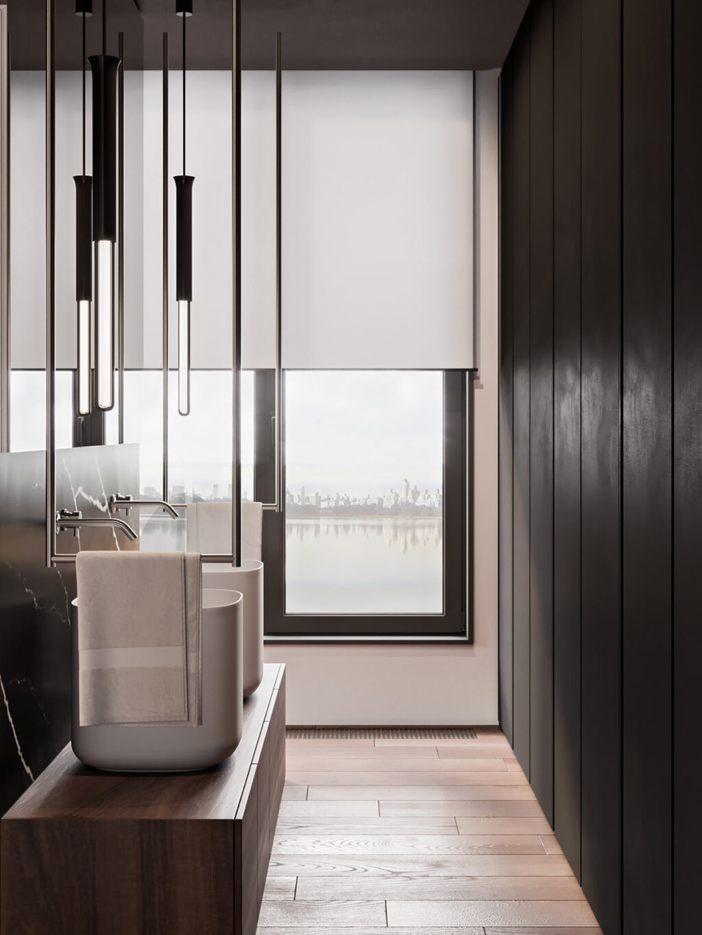Penthouse Interior Design With Orange Accents