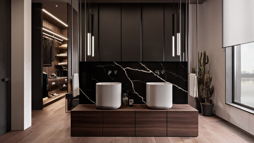Penthouse Interior Design With Orange Accents