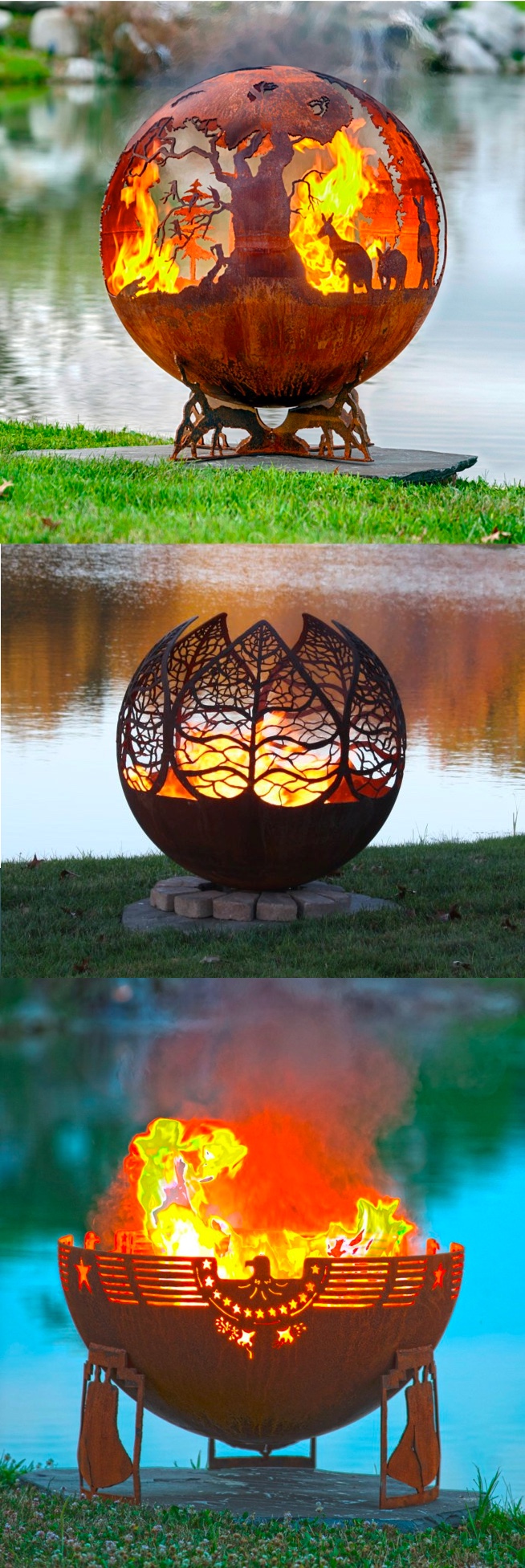 Animal Silhouette Fire Pit Round, Animal Fire Pit