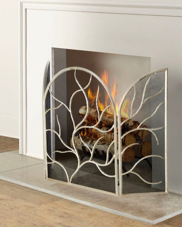 51 Decorative Fireplace Screens To, Tri Fold Fireplace Screen With Doors