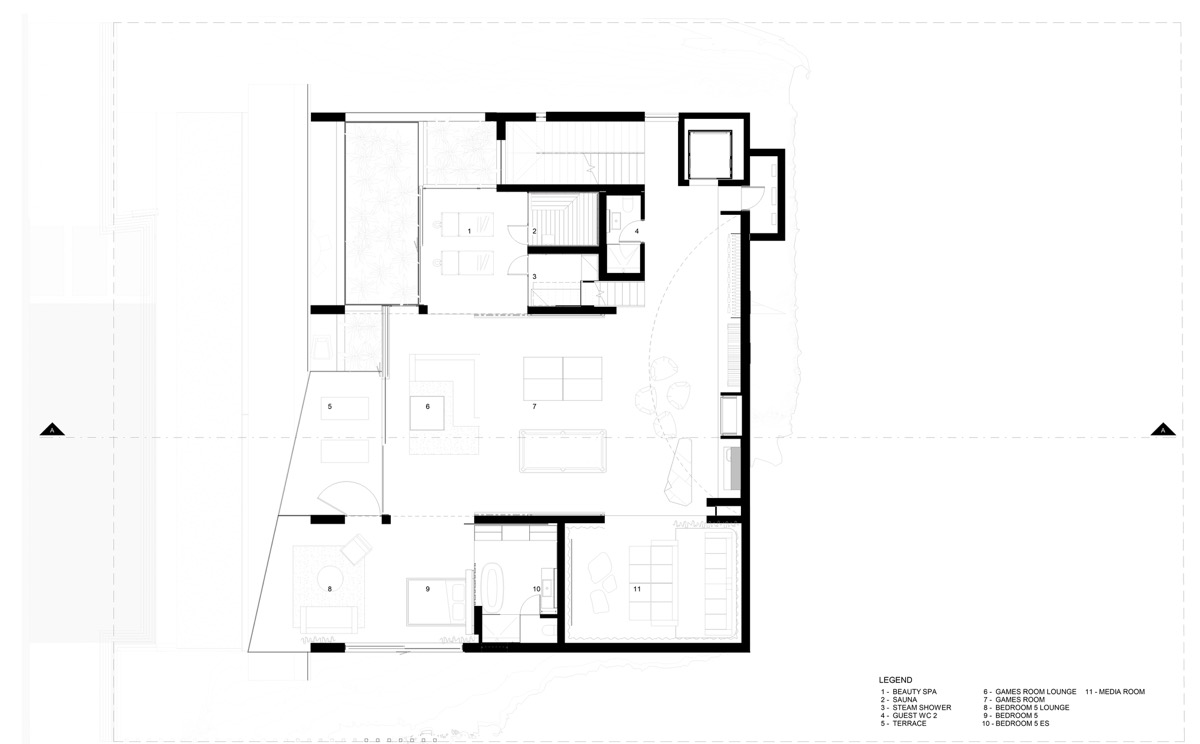 Six Floor Luxury Home With Massive, Indoor Fire Pit Floor Plan