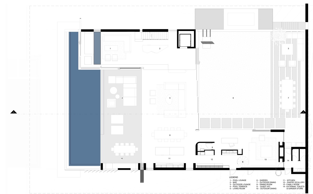 Open Plan Living Room Design Interior, Indoor Fire Pit Floor Plan