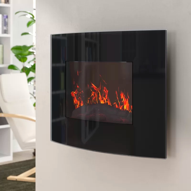 Curved Wall Mounted Electric Fireplace, Wall Mounted Electric Fireplace Design Ideas
