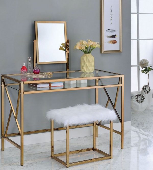 51 Makeup Vanity Tables To Organize, Glass Dressing Table Vanity Sets