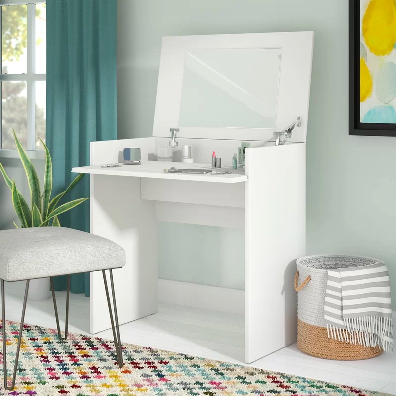 51 Makeup Vanity Tables To Organize, Modern White Makeup Vanity Expandable Dressing Table