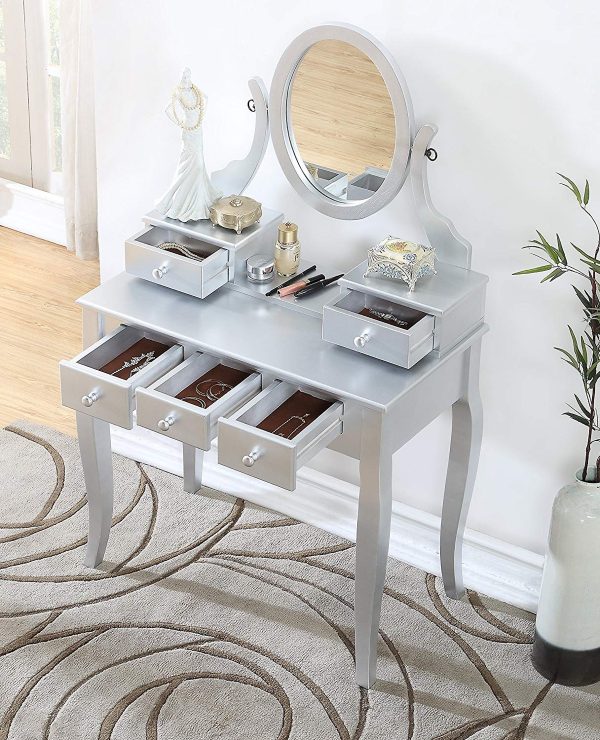 51 Makeup Vanity Tables To Organize, Glass Vanity Table Set