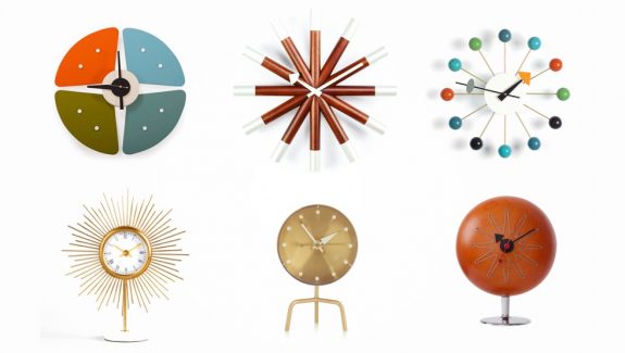 A Mid Century Inspired Apartment With Modern Geometric Accents - Mid Century Modern Wall Clock History