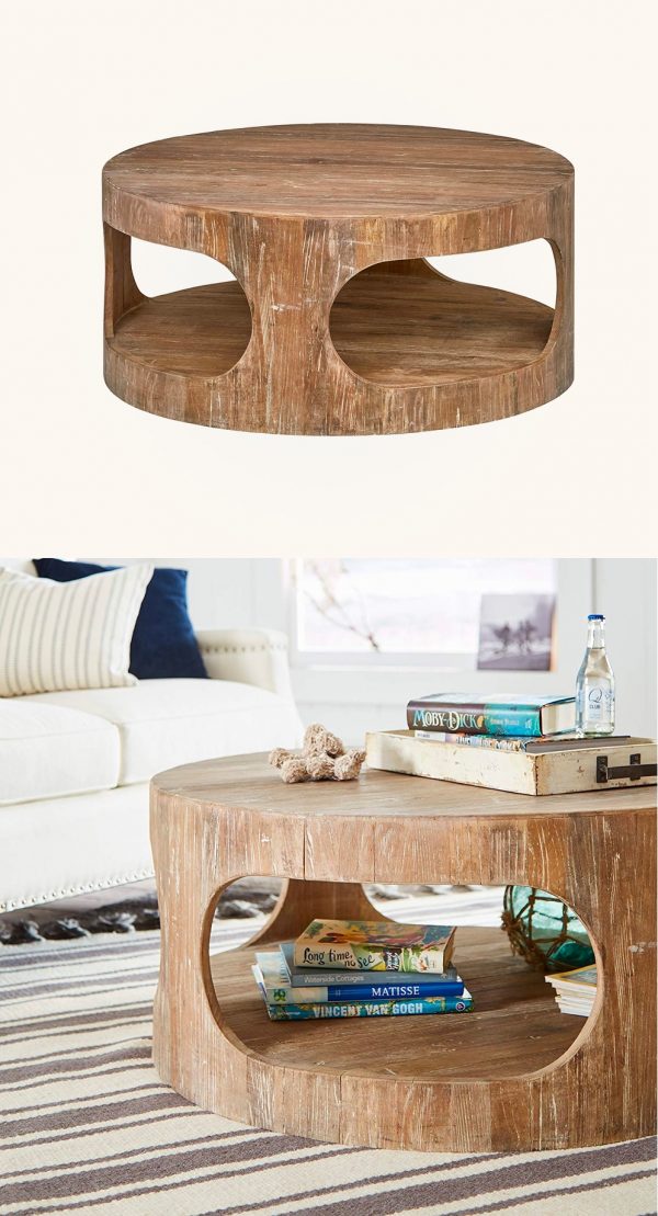 51 Round Coffee Tables To Give Your, Rustic Round Solid Wood Coffee Table