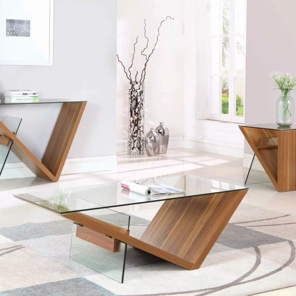 51 Glass Coffee Tables That Every, Wood Glass Coffee Table Sets