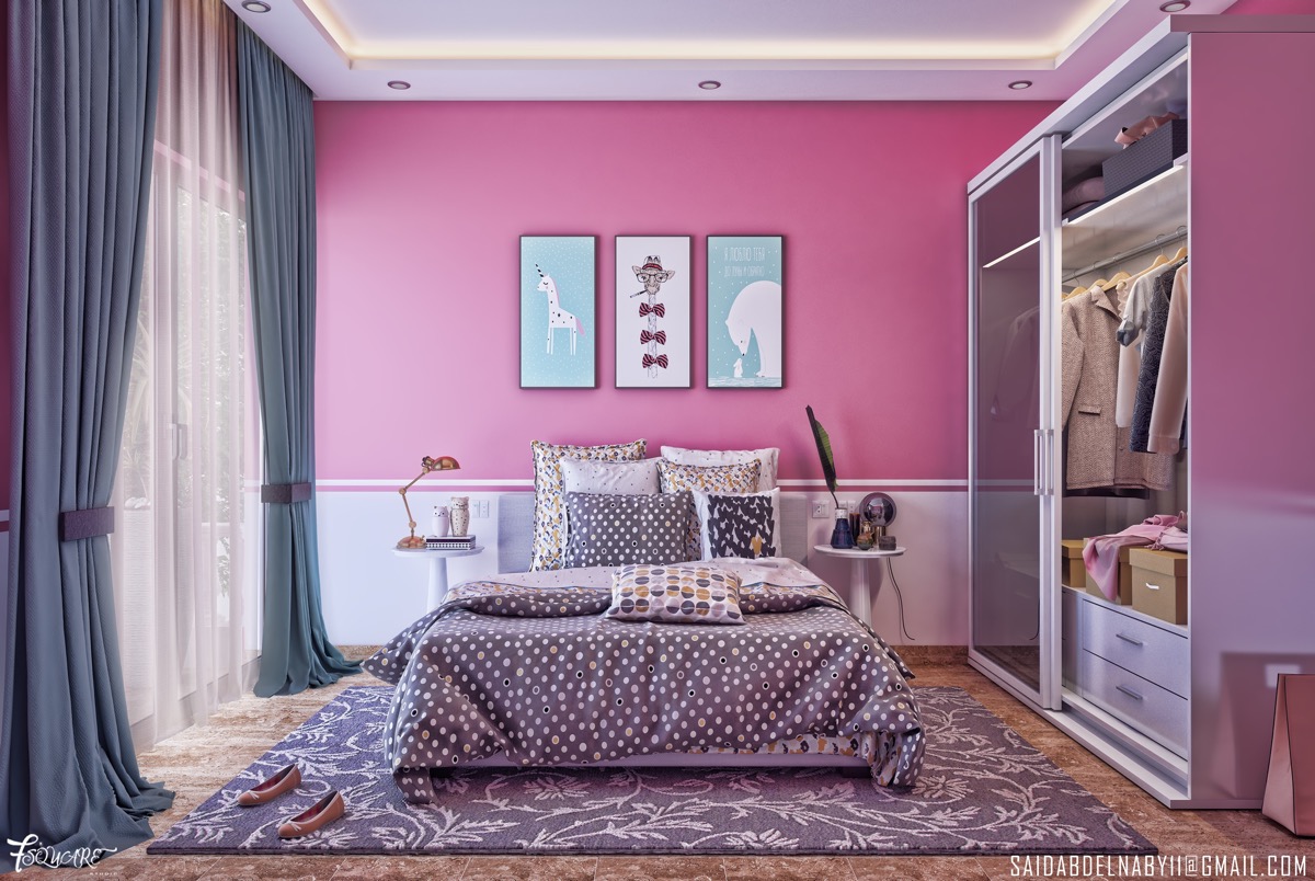 101 Pink Bedrooms With Images Tips And, What Color Curtains Go With Blush Pink Walls