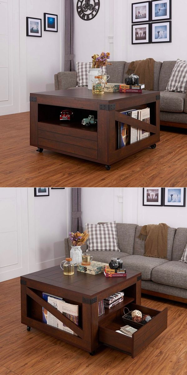 51 Square Coffee Tables That Every, Square Wooden Coffee Table With Storage