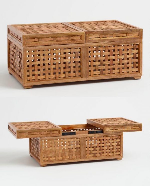 51 Coffee Tables With Storage To, Rattan Coffee Table With Storage