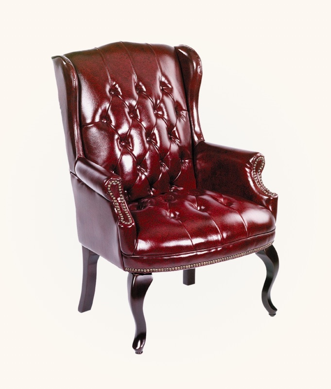 On Tufted Red Leather Wingback, Tufted Leather Wingback Chair