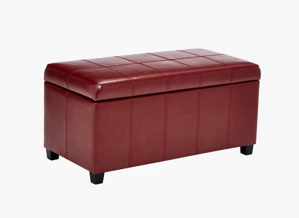 51 Storage Benches To Streamline Your, Red Leather Storage Bench