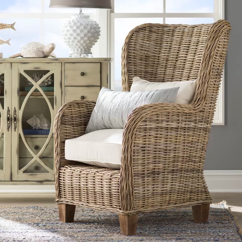 Wicker Wingback Chair With High Back, Wicker Wingback Chairs