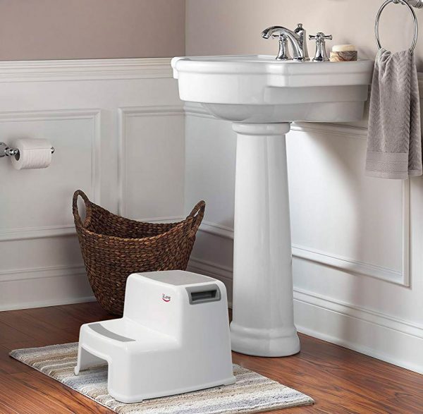 Beige Ideal around Home Bathroom etc Kitchen Large Fold Flat Plastic Step Stool 