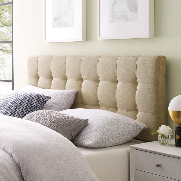 Beige Upholstered Headboard Bedroom, Calia Queen Upholstered Panel Bed
