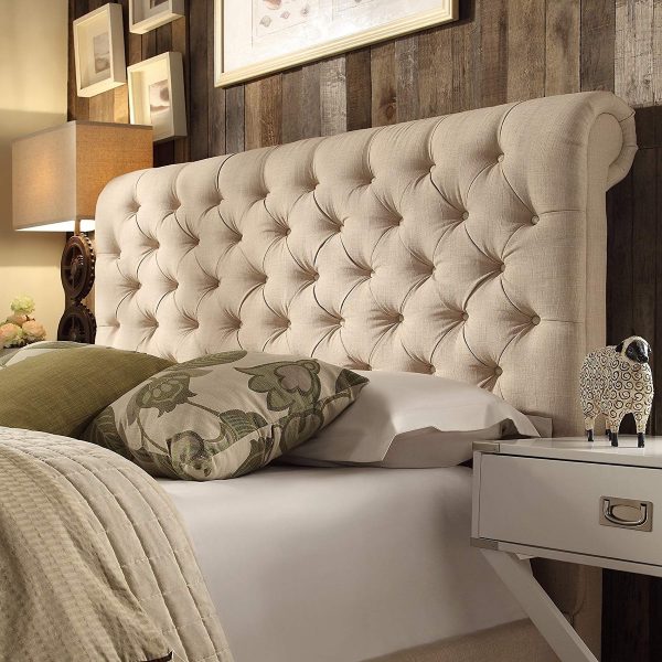 41 Tufted Headboards That Will, Beige Fabric King Headboards