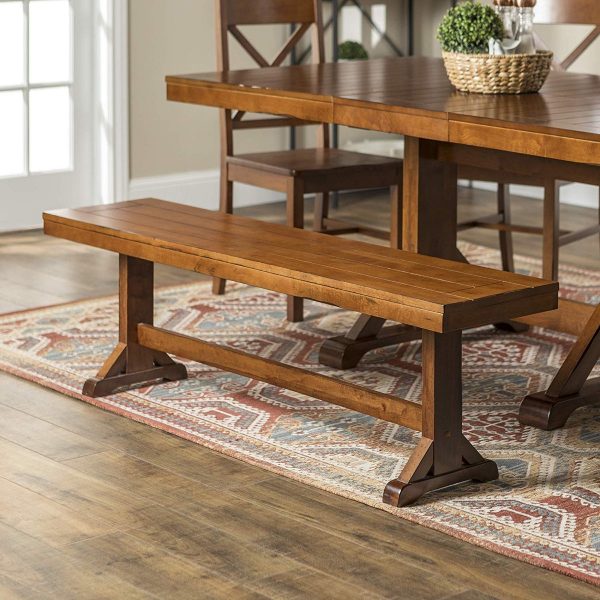 Farm Table Bench With Back Off 55, Farm Style Bench