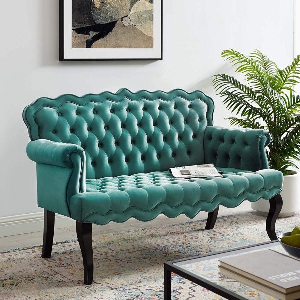 51 Tufted Sofas That Make Everyday, Turquoise Leather Sofa Set