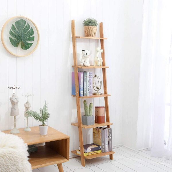 47 Ladder Shelves For Smart Storage And, Leaning Ladder Bookcase Plans