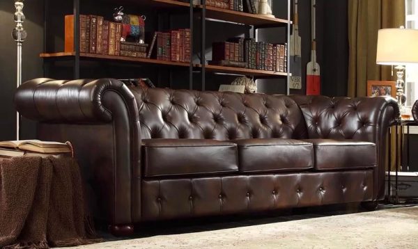 51 Tufted Sofas That Make Everyday, Chesterfield Tufted Leather Sofa