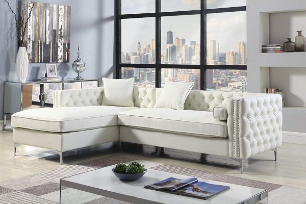 51 Tufted Sofas That Make Everyday, Tufted White Leather Couch