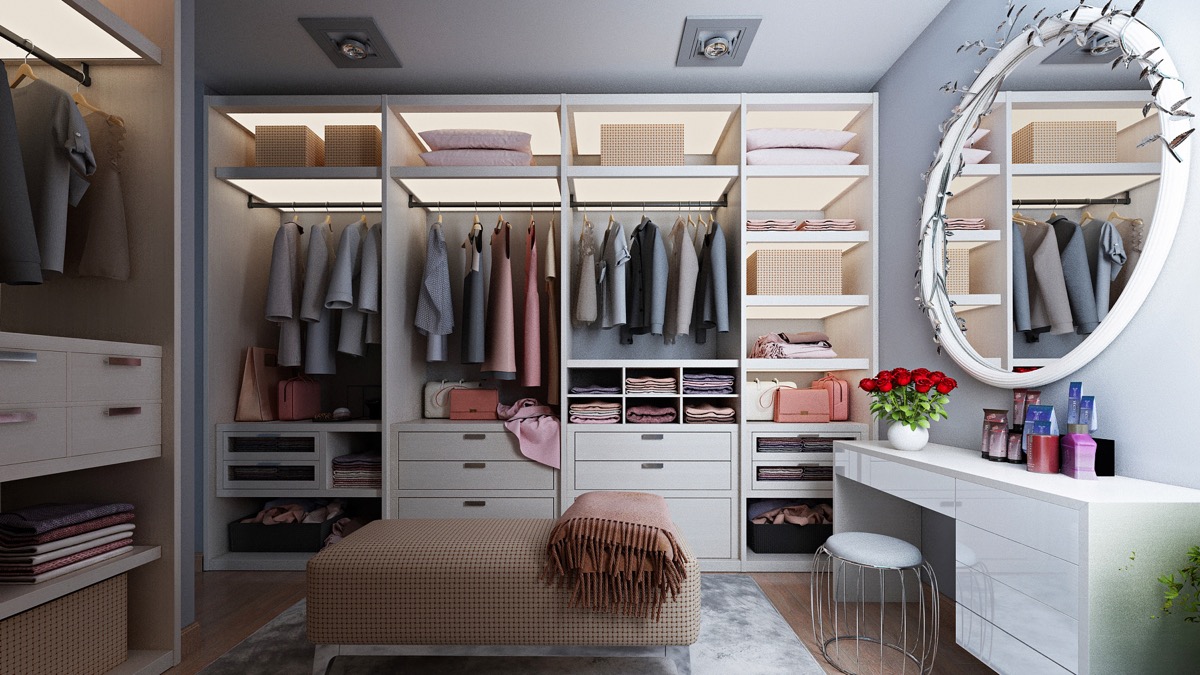40 Walk In Wardrobes That Will Give You, Walk In Closet Vanity Ideas