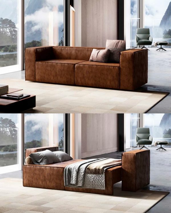 51 Sofa Beds To Create A Chic Multiuse, Rustic Leather Sofa Bed