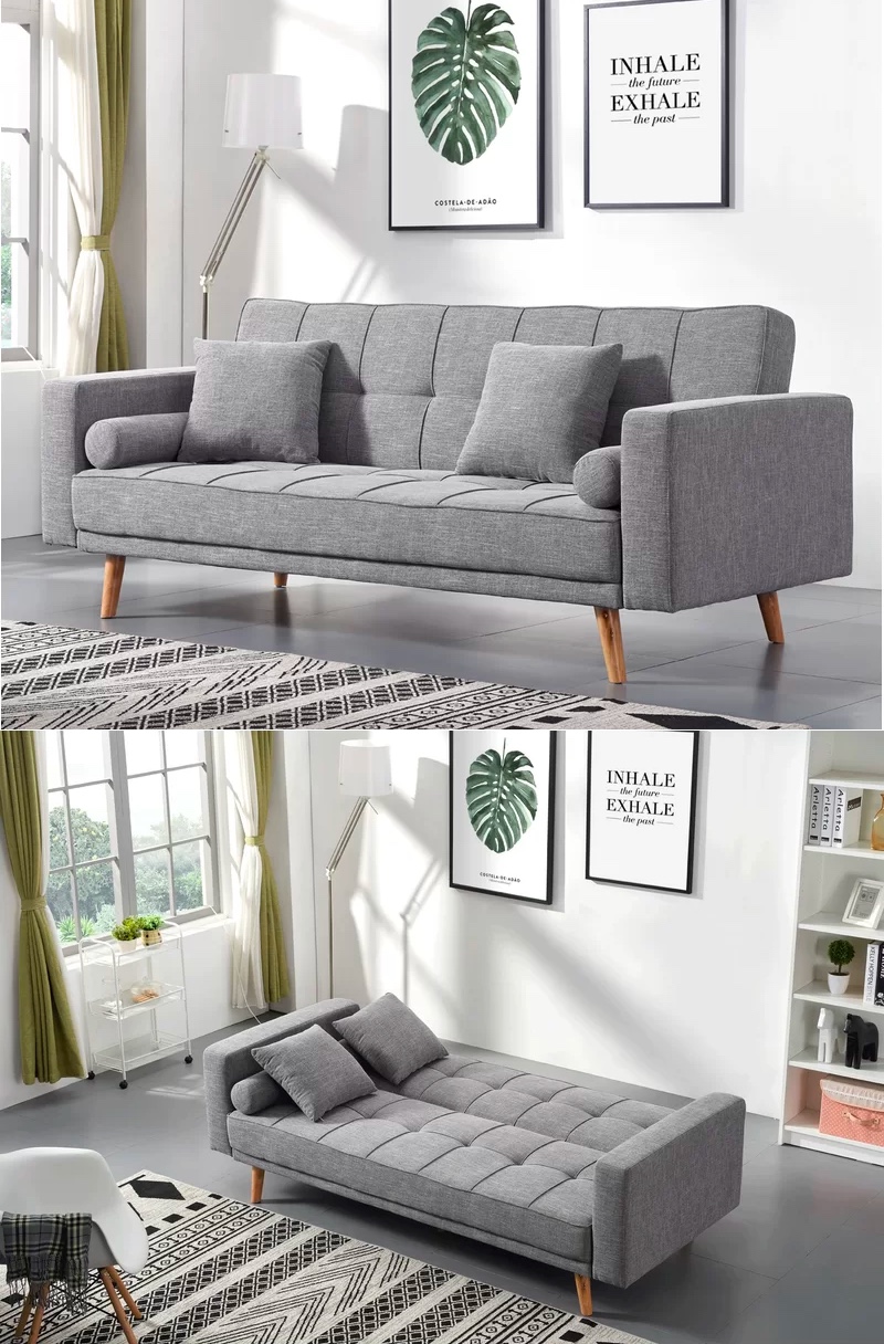 Sofa Bed Tufted Folding Couch Futon, Scandi Style Sofa Bed