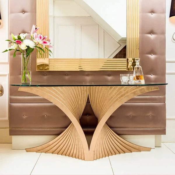 51 Console Tables That Take A Creative, Wood Modern Design Console Table