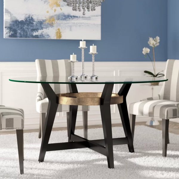 Modern Glass Dining Table Set For 6, Modern Glass Round Dining Table