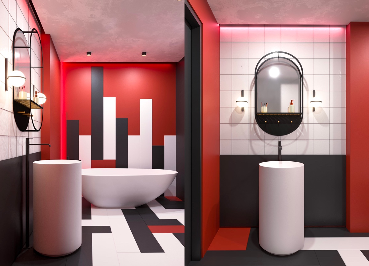 51 Red Bathrooms Design Ideas With Tips, Black White And Red Bathroom Decorating Ideas