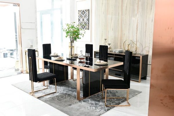 Black Glass Dining Table Set Off 67, Black Glass Dining Room Table