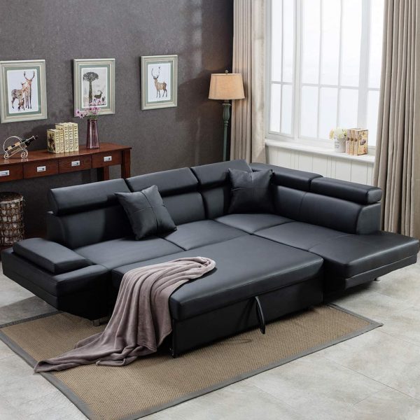 51 Sectional Sleeper Sofas To Maximize, Cream Leather Sectional Sofa With Chaise