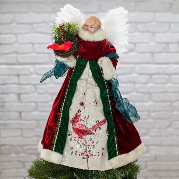 Angel Tree Toppers Christmas Decorations Large Angel  Figurine Oranments Christmas Tree Topper Xmas Decor Indoor Gift 16 Inch 