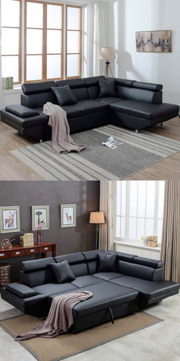51 Sectional Sleeper Sofas To Maximize, Grey Leather Sectional Sleeper Sofa