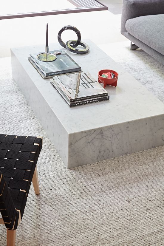 White Coffee Table Marble 53, Rectangular White Marble Coffee Table