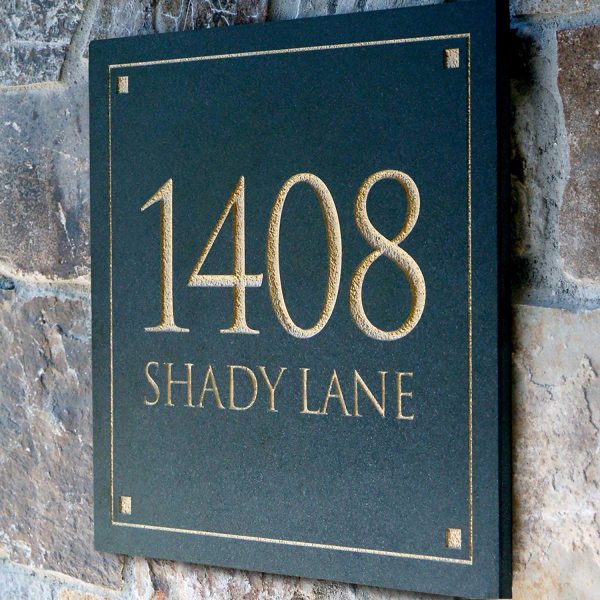 granite 3" x 6" Elegant Oval House Number Sign wood address sign -H marble 