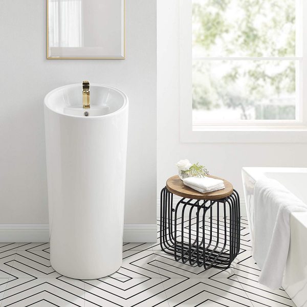 54 Pedestal Sinks To Streamline Your, Pedestal Sink For Small Bathroom