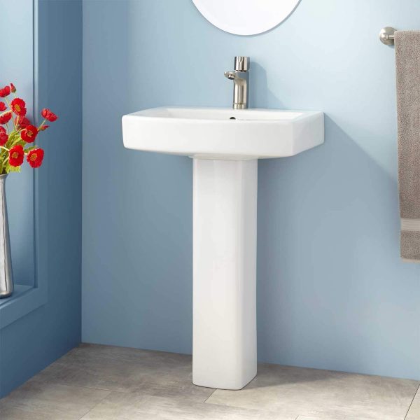 54 Pedestal Sinks To Streamline Your, Narrow Depth Bathroom Pedestal Sink