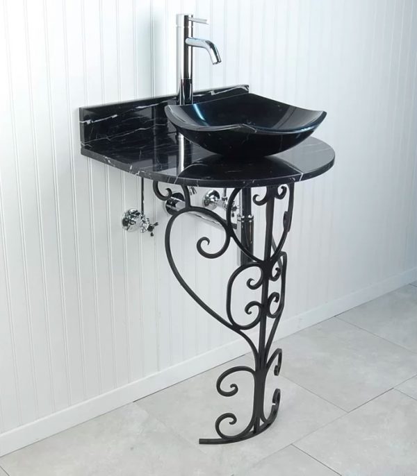 54 Pedestal Sinks To Streamline Your, Iron Vanity Base