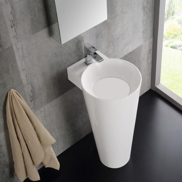 54 Pedestal Sinks To Streamline Your, Vessel Sink Pedestal Bathroom Vanity